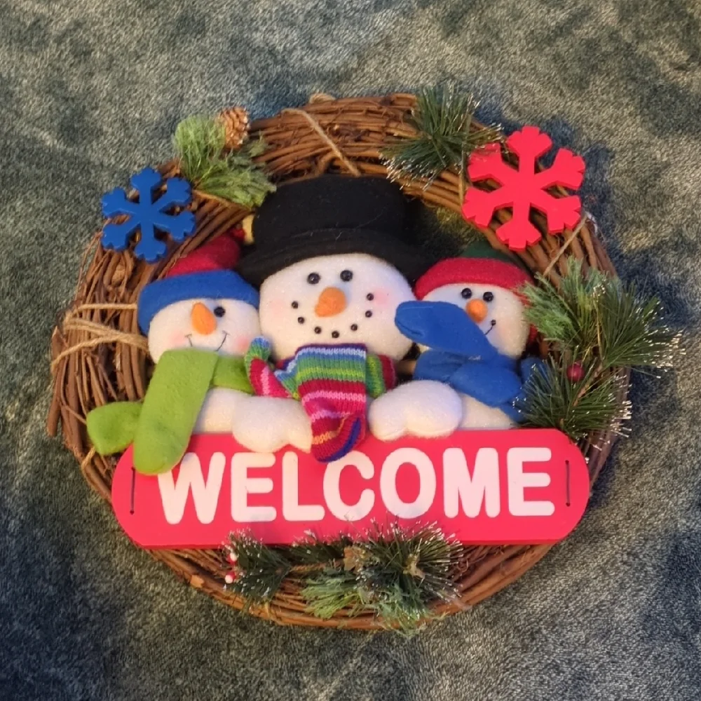 Festive Snowman Welcome Wreath